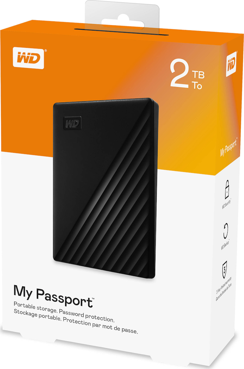 Western Digital My Passport Portable USB 3.0 Εξωτερικός HDD 2TB 2.5" Μαύρο