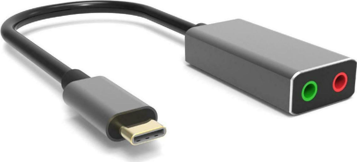 Powertech Εξωτερική USB-C Κάρτα Ήχου σε 2x 3.5mm