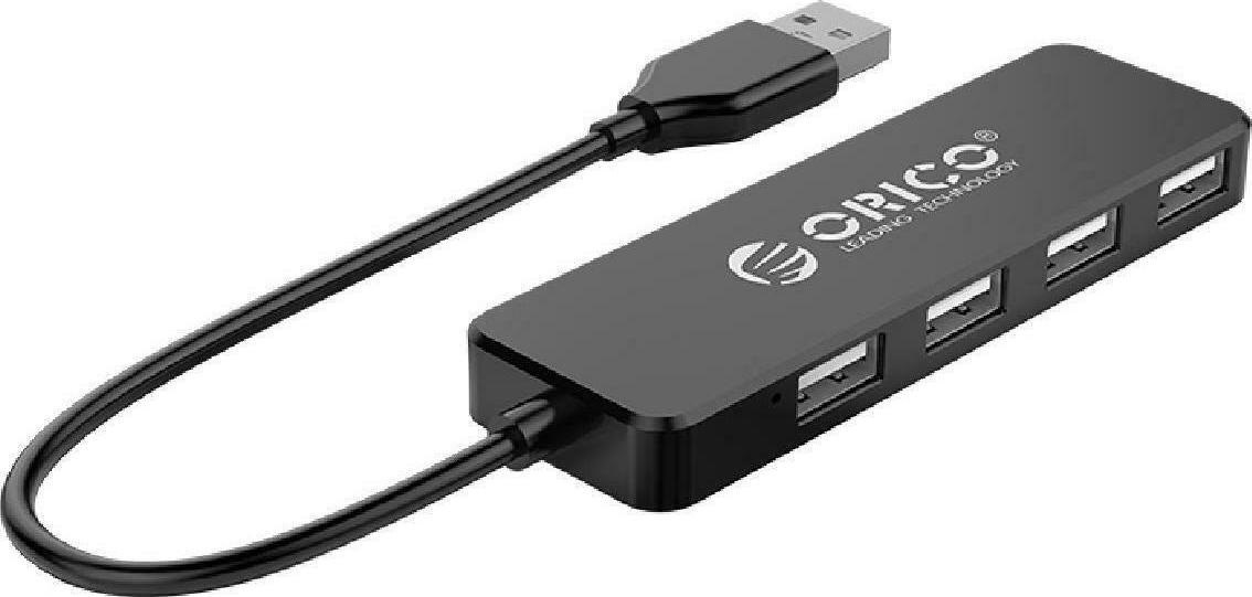 Orico USB 2.0 Hub 4 Θυρών με σύνδεση USB-A Μαύρο