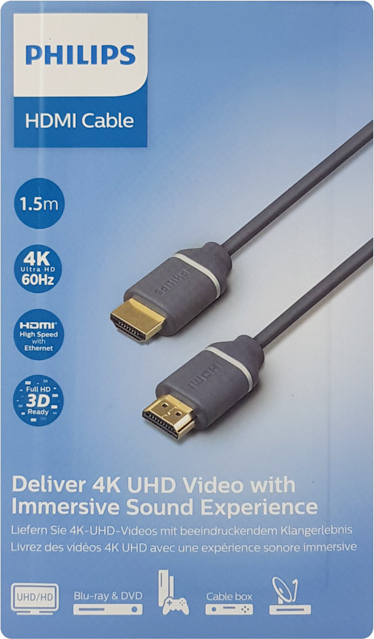 Philips Kαλώδιο HDMI 2.0 4K/60hz 1,5m