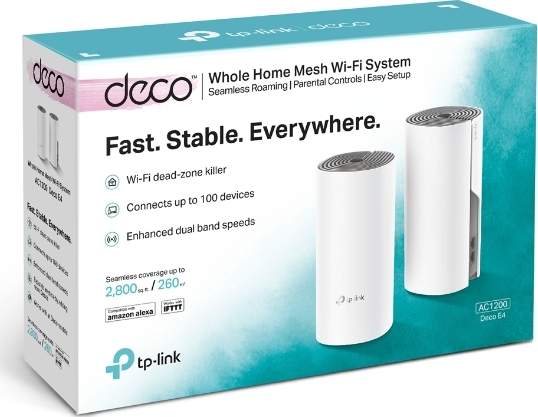 TP-LINK Deco E4 v2 WiFi Mesh Network Access Point Wi‑Fi 5 Dual Band (2.4 & 5GHz) Διπλό Kit