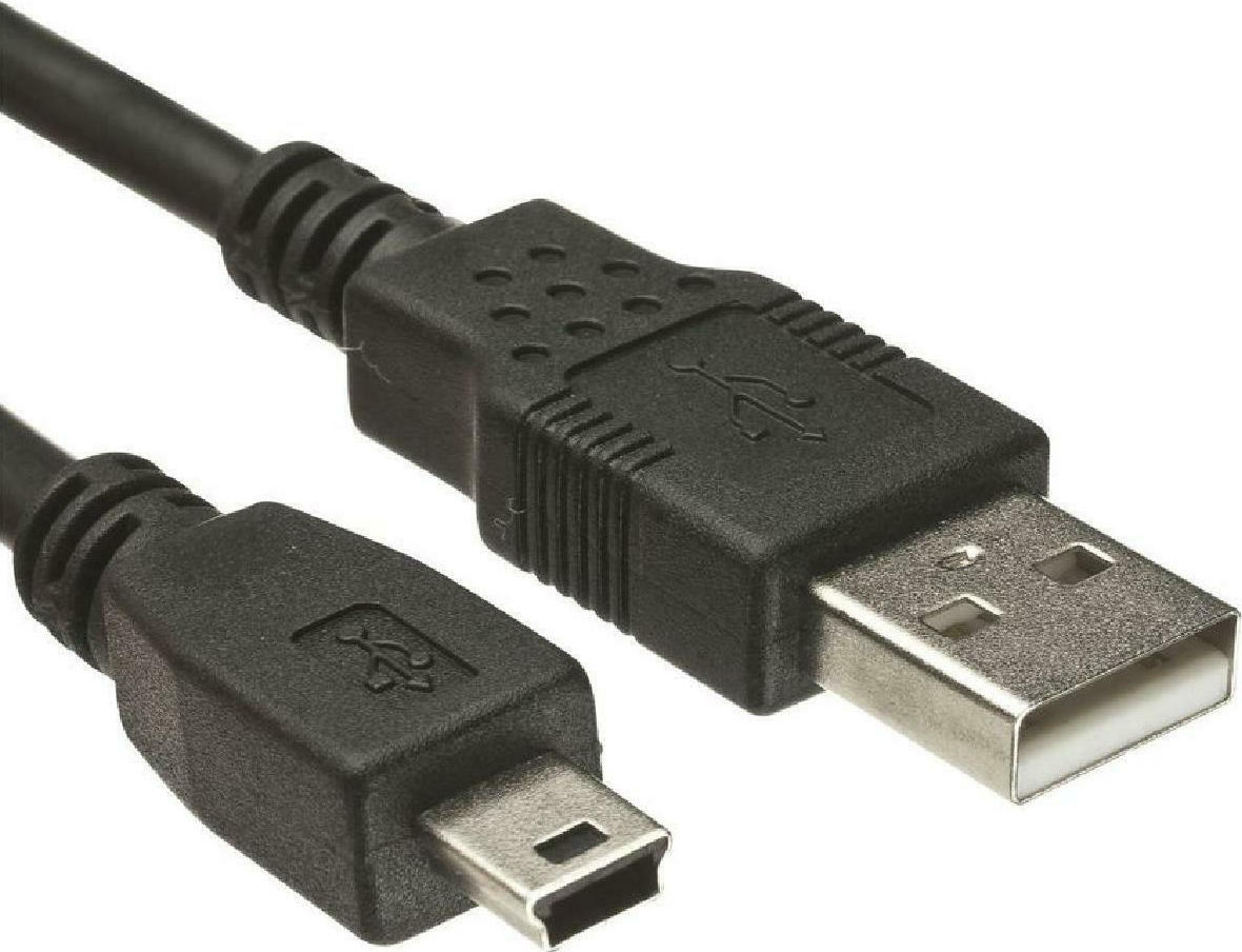 Powertech Καλώδιο USB 2.0 σε USB Mini 1.5m Μαύρο