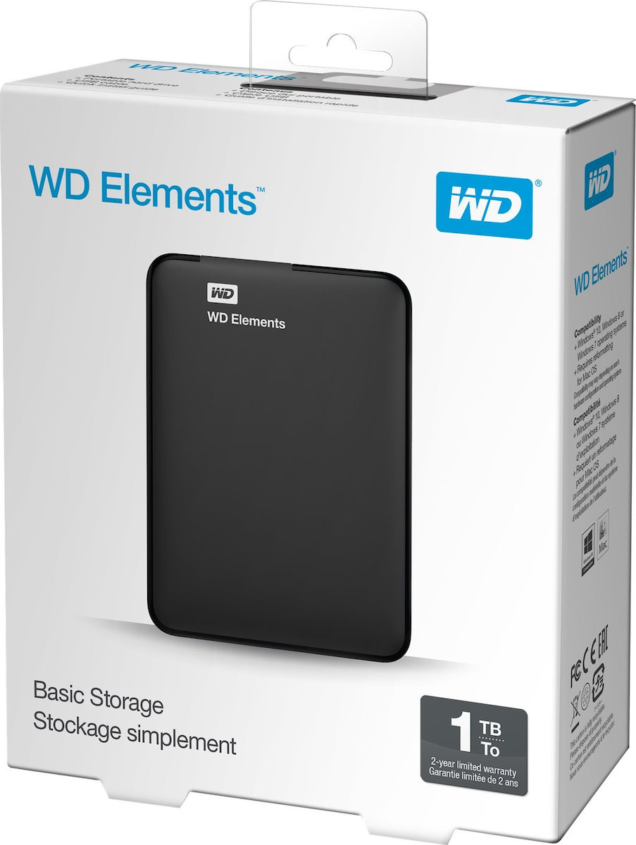 Western Digital Elements Portable USB 3.0 Εξωτερικός HDD 1TB 2.5" Μαύρο